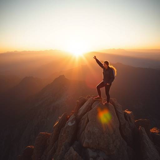 Anya Sharma and Mateo Garcia, founders of Trailblazer Adventures, smiling on a mountain peak.