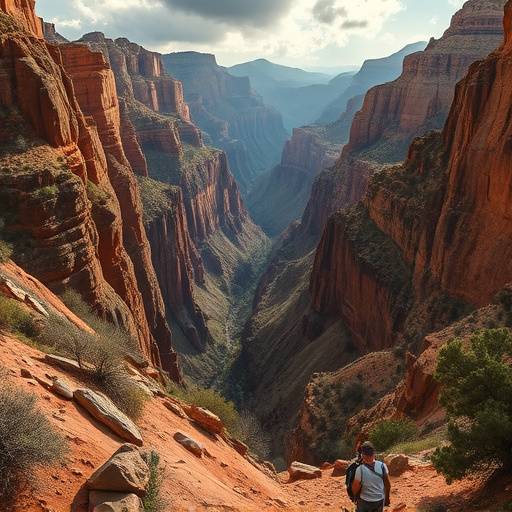 Canyon landscape with a challenging trail